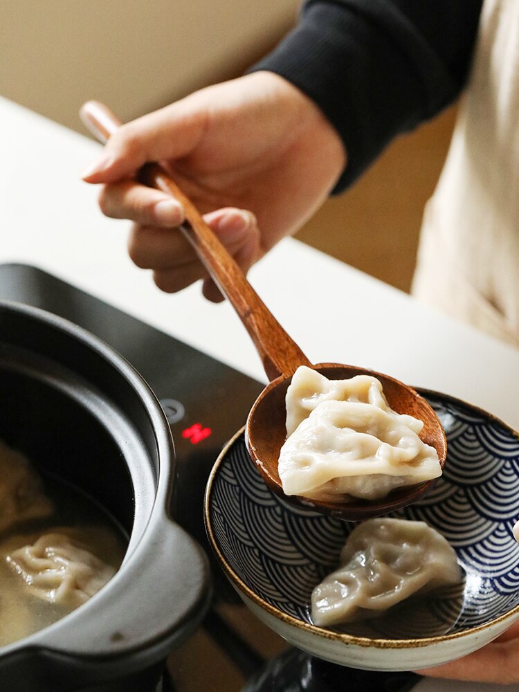 Træske lang skaft ris ske i japan stil husholdningssuppe stort suppekøkken ramen skeer venligt service