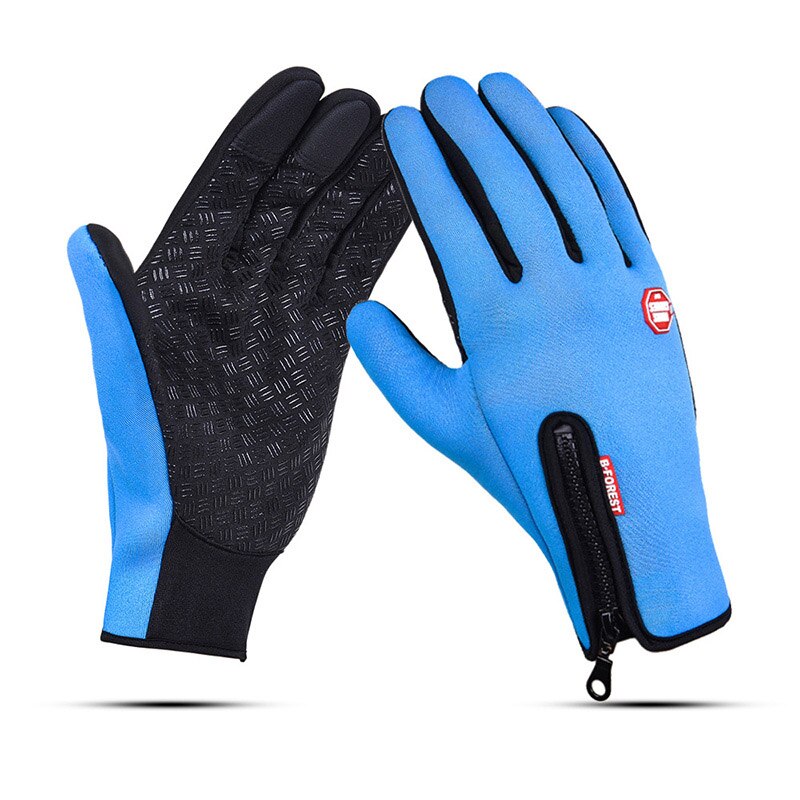 Warm Winter Full Finger Fishing Gloves Waterproof Breathable Leather Pesca Fitness Carp Fishing Gloves Fishing Enquirement: Blue / M