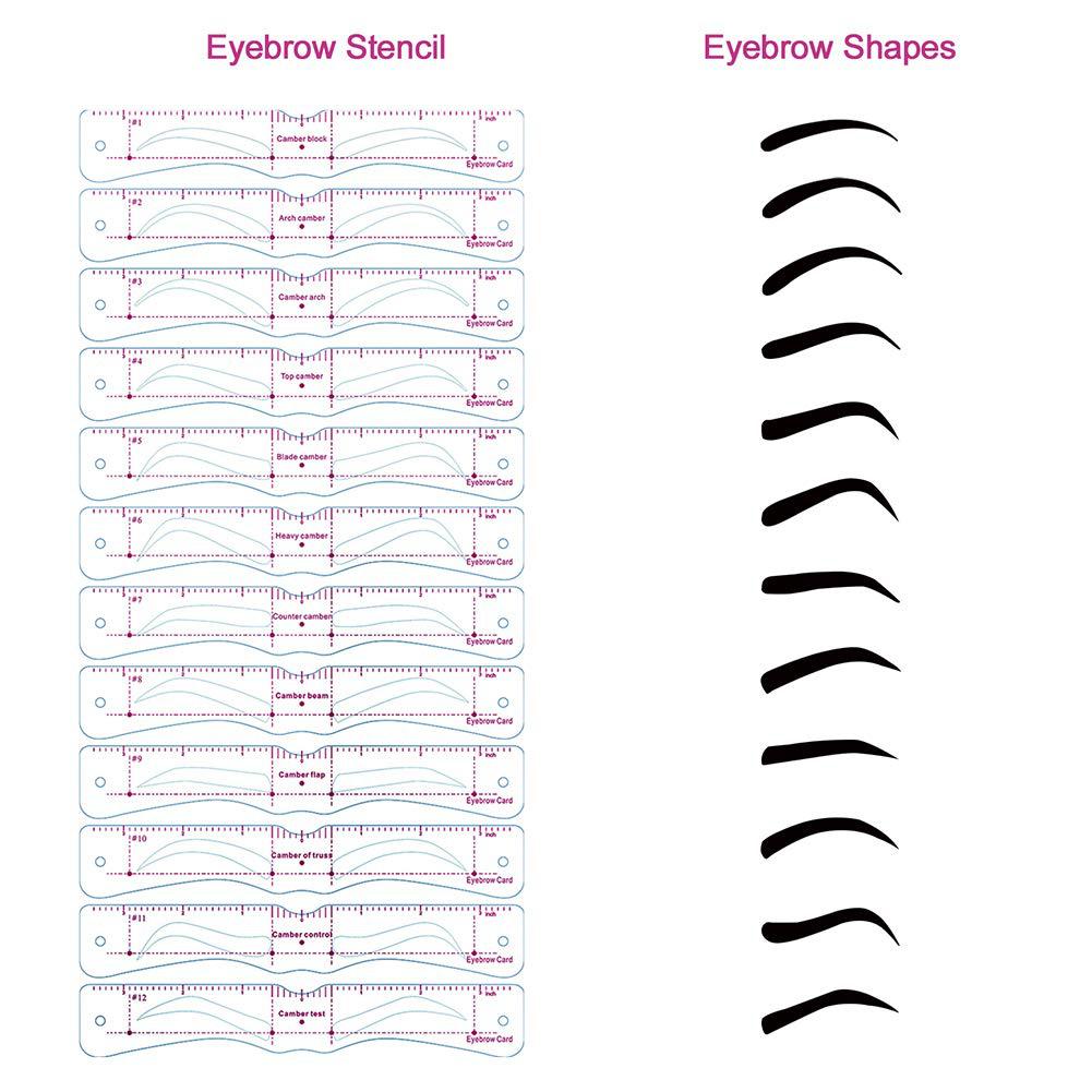 12 unids/set plantillas de cejas reutilizables de cejas de dibujo Diy guía modelado de estilo aseo tarjeta plantilla fácil maquillaje