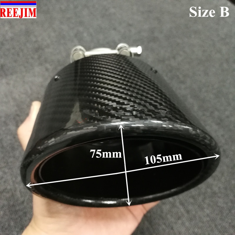 Oval Slanted exhaust tip Carbon Fiber Exhaust tip punta de escape ponta de escape car styling
