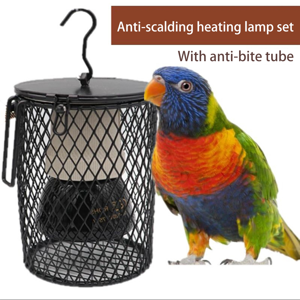 50W E27 Pet Warm Lamp Anti-scald Heating Lamp with Anti-bite Tube Winter Pet Keep Warm Lights Infrared Ceramic Heater