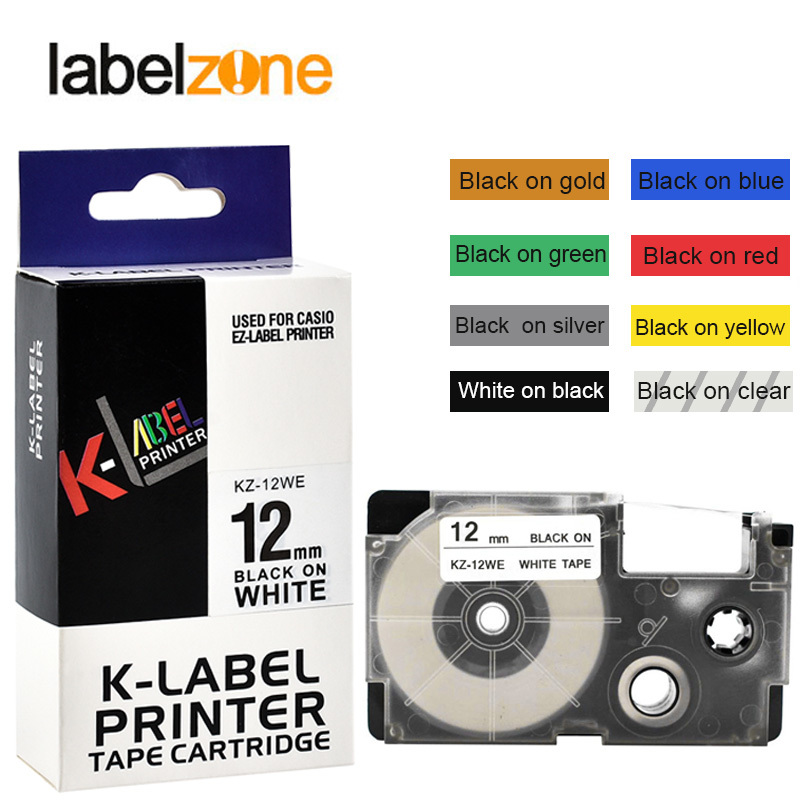 Multicolor 12mm XR-12WE XR-12X XR-12YW Laminiert Label bänder kompatibel für KL60 KL100 KL120 KL750 KL780 KL820 KL7000 KL-7200