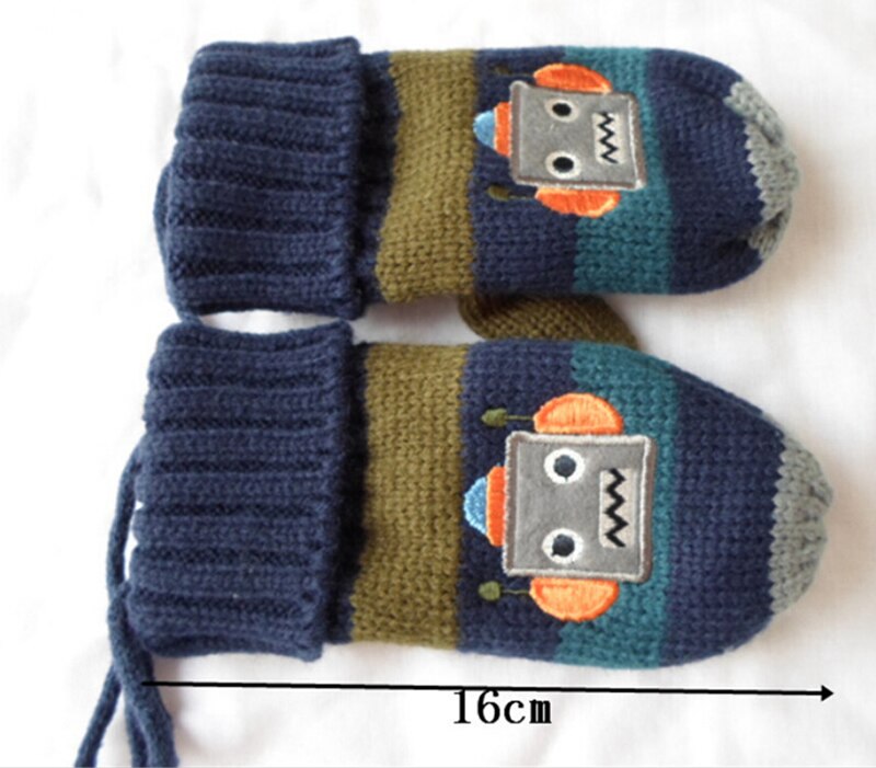 1 paire coréen Robot garçons filles hiver tricoté mitaine doigt bébé gants noël enfants enfants en bas âge