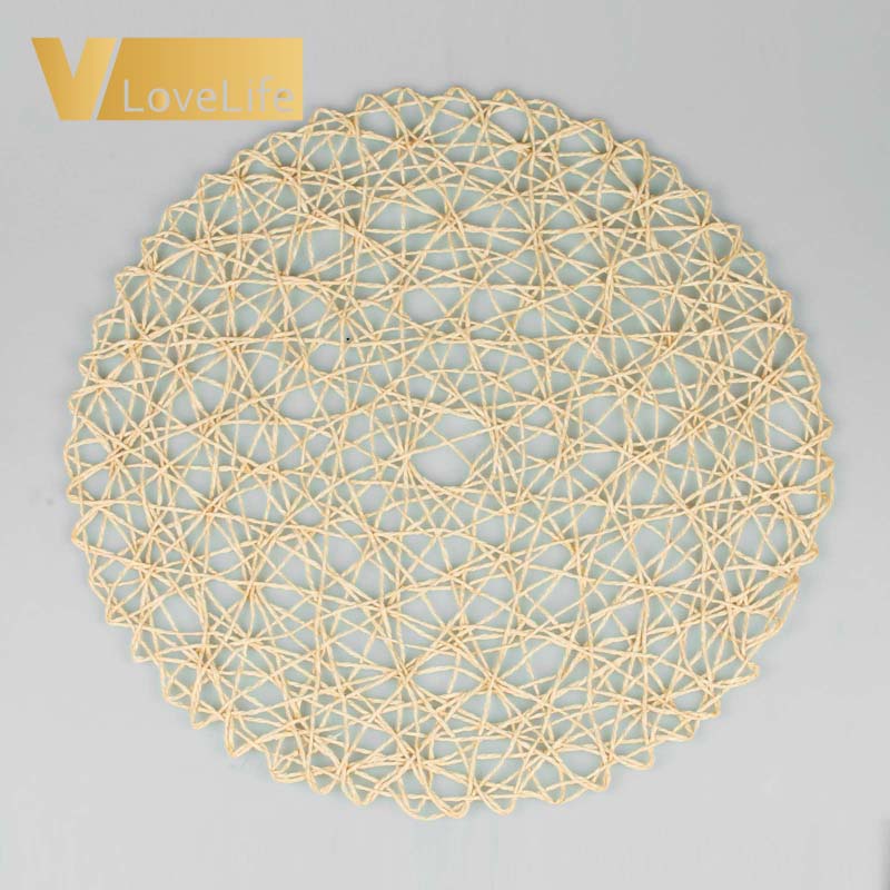 6 stk papirreb mesh rundt bord dækkeservietter hjemmekøkken jule børn gør-det-selv dekorationspuder 38*38cm borddekoration