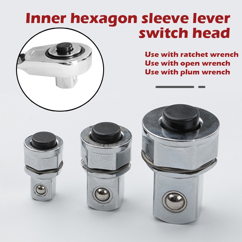 3 stück Schlüssel Buchse Adapter einstellen 1/4 Zoll 3/8 Zoll 1/2 Zoll Platz verhexen Griff Cr-V schnell Freisetzung Stock Ärmel Adapter