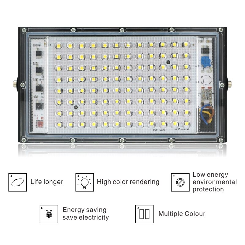 Led flood light 100w 220v udendørs projektør  ip65 vandtæt led gadelampe landskabsbelysning spotlight wall washer