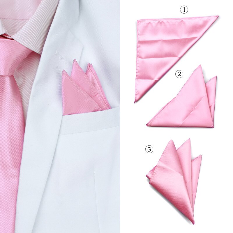 HAWSON Roze Stropdas Set met Pocket Vierkante Knop Cover Manchetknopen en Dasspeld in -Set voor Bruiloft & business Party