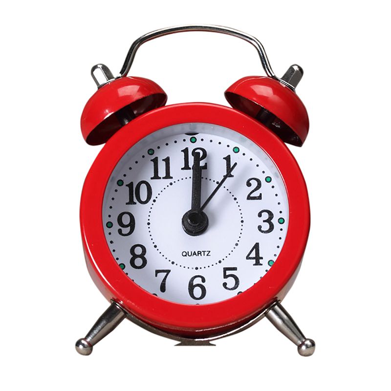 Popular Clock Small Bed Alarm Clocks Cute Mini Metal Small Alarm Clock Desk Alarm Clock Lovely Toy For Bedroom Home Z: R