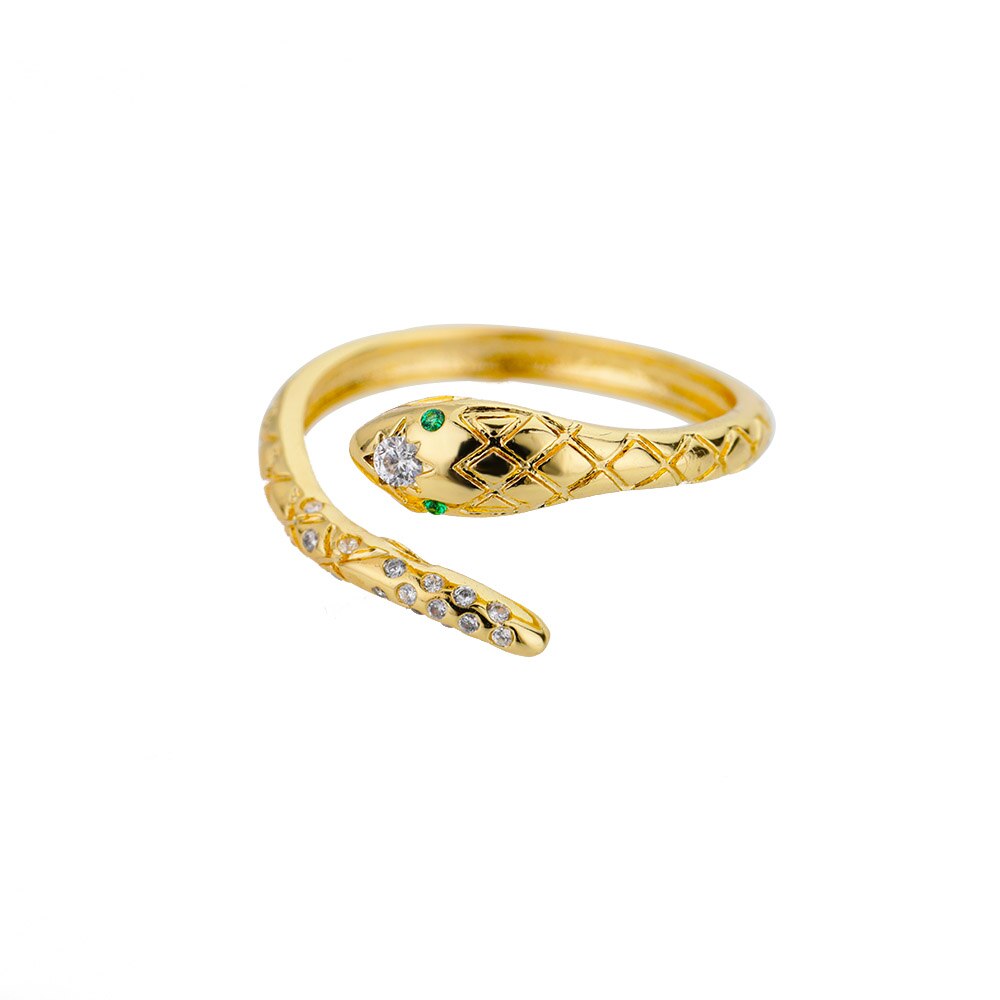 Schlangenringe für damen und mädchen, verstellbare fingerringe mit zirkonia, goldringe, eheringe, paarringe, schmuck, anillos mujer: 1-1