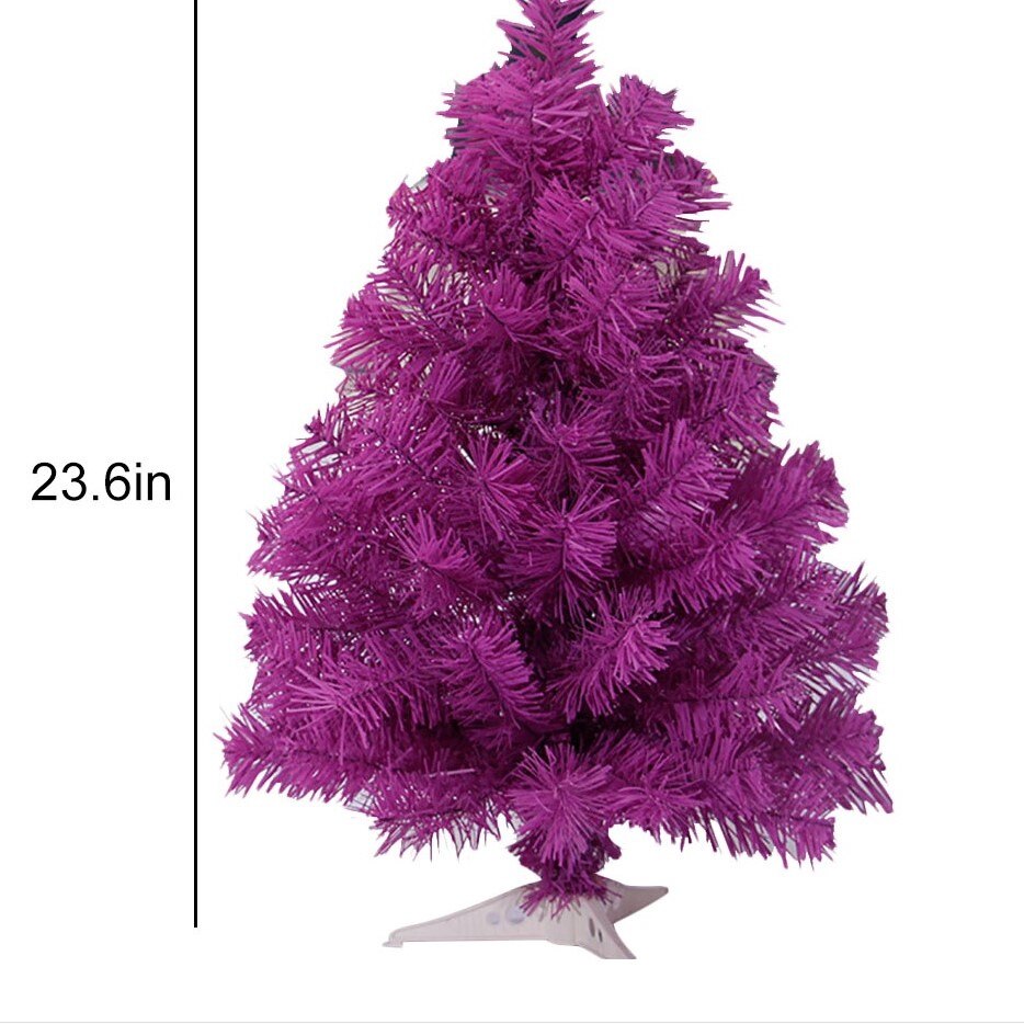 23.62 '' /60cm mini juletræ sød kunstig hvidt juletræ bordplade ornament julebordsindretning: Lilla