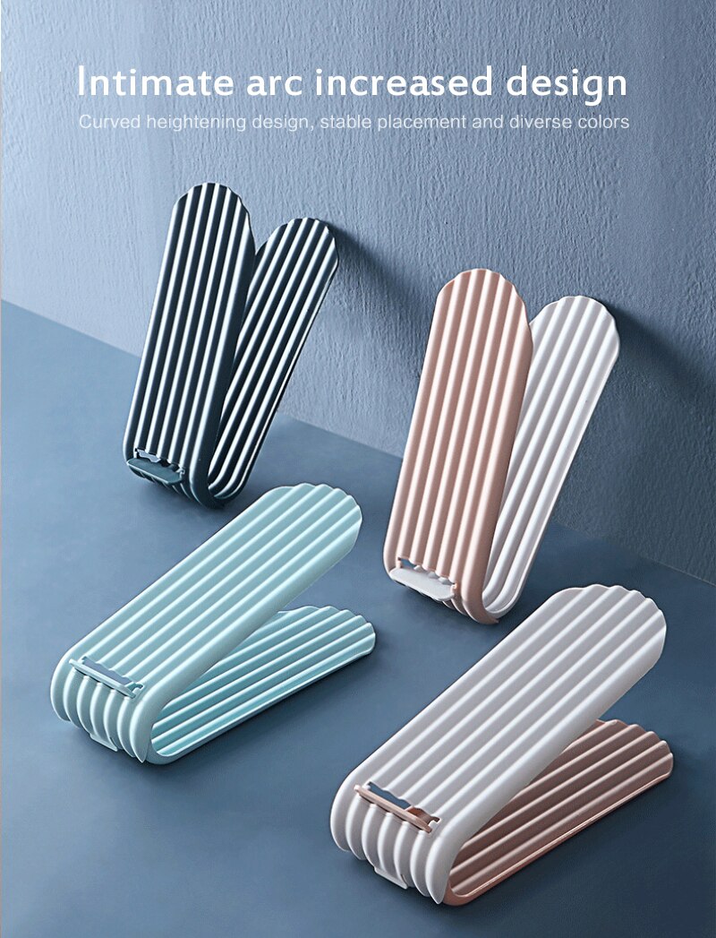 Foldable Multi-layer Storage Shoe Rack Shoe Organizer Double Shoebox Rack Adjustable Space Saving Range Shoe Storage Shelf