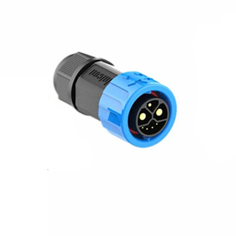50A M23 2 + 1 + 5 E-Bike Batterij Connector Socket IP67 Waterdichte Mannelijke Vrouwelijke Energie Lithium elektrische Fiets Poort Opladen: Zilver