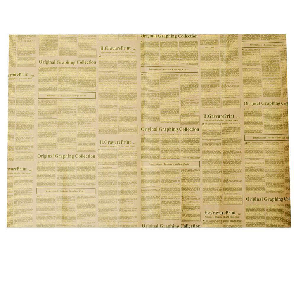 1pc indpakningspapir rulle vintage avis dobbeltsidet wrap indretningskunst gør-det-selv blomsterindpakningsfold til julefest: Grøn