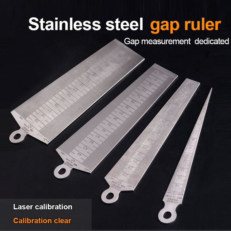 4PCS Wedge feeler Gap Hole Taper Gauge Stainless Steel Ruler Welding Inspection Taper Gauge Metric Imperial Measure Tool