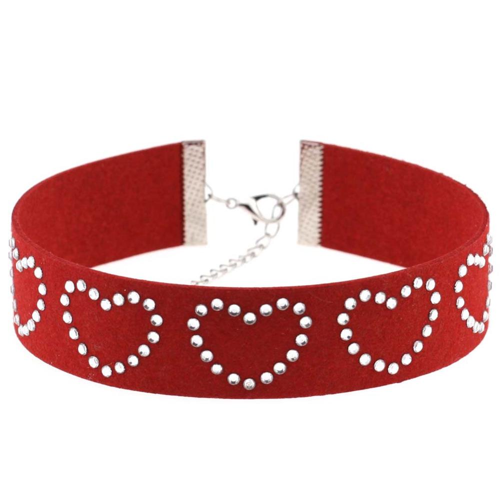 Goth Kleding Harajuku Hart Choker Ketting Liefhebbers Zwart Roze Vriend Y2k Hals Ketting Voor Vrouwen Sieraden: Rood-Bruin