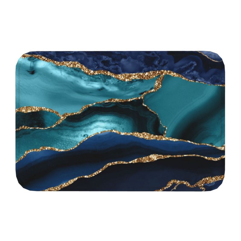 Tappetino per porta in marmo nero fumé, antiscivolo, con texture astratta, bagno, cucina, garage, 40 x 60 cm, ingresso soggiorno: 40 cm x 60 cm / Brown