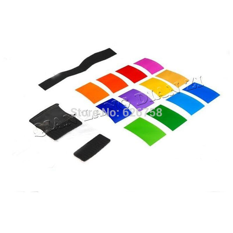 12 Stuks Kleur Kaart Voor Strobist Flash Gel Filter Kleurbalans Met Rubberen Band, Diffuser Verlichting