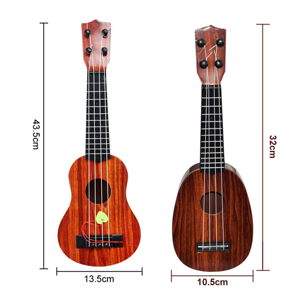 Kind Einfarbig Holz Ukulele Hawaiian Gitarre Griffbrett Saiten Instrument Spielzeug Gitarre Linde Musical Instruments