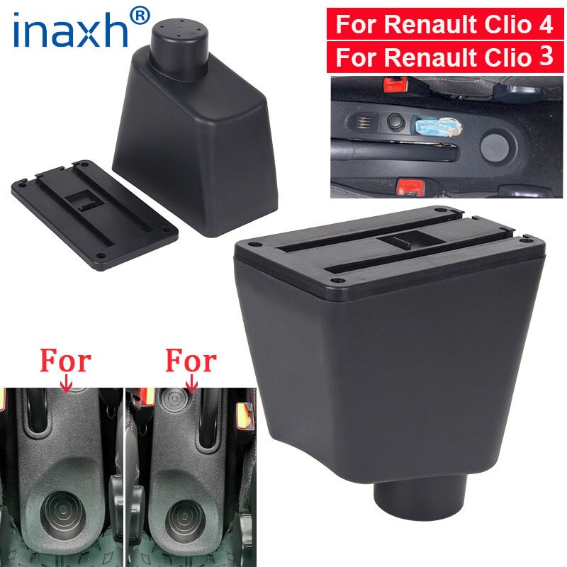 For Renault Clio 4 Armrest For Renault Clio 3 III IV Car Armrest box Car accessories Storage box cup holder ashtray USB