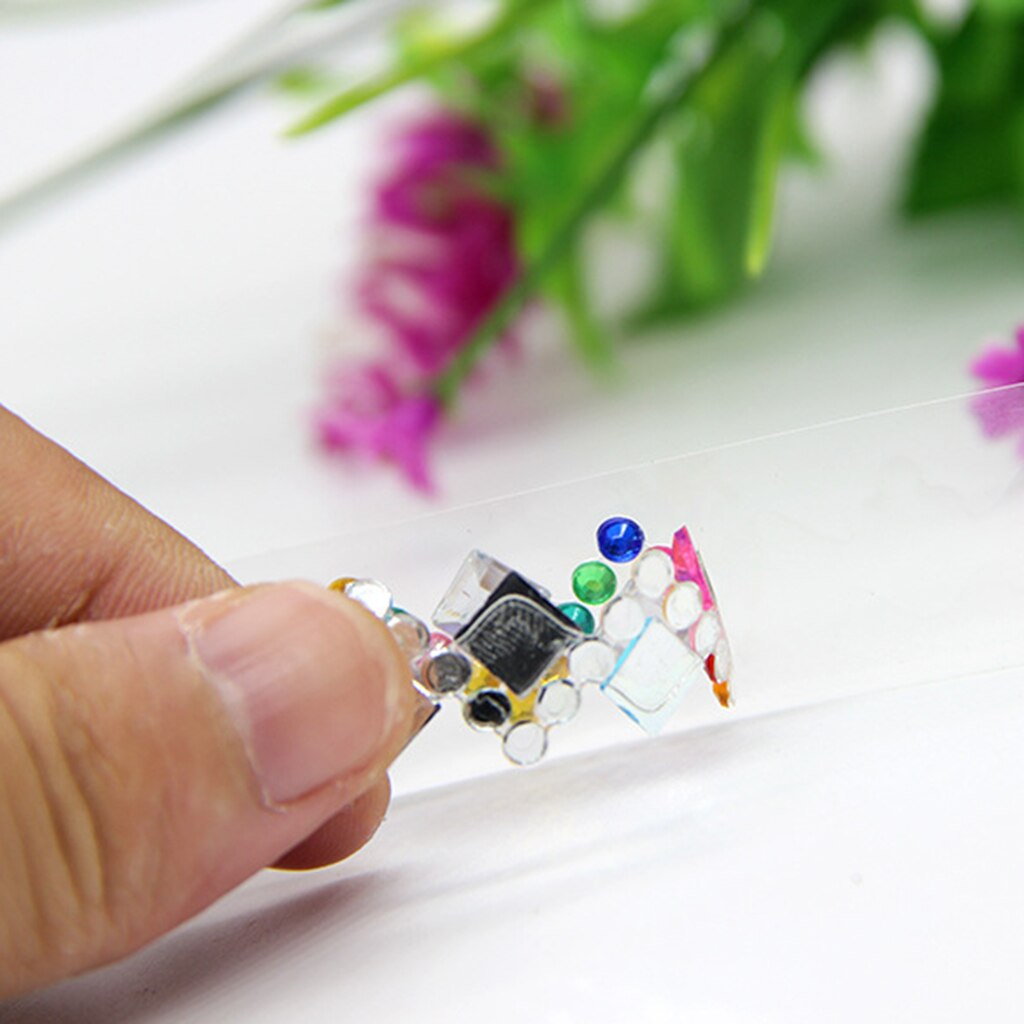 2 Roll Multi Shapes and Colors Rhinestones Stickers Tape Mobile Phone PC Car Art DIY Bling Self Adhesive Scrapbooking Stickers