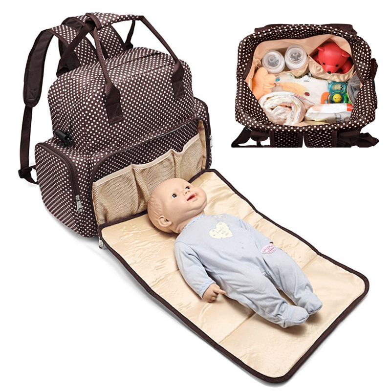 Dots Multifunctional baby reclining diaper bag maternal and child out bag, large size diaper bags