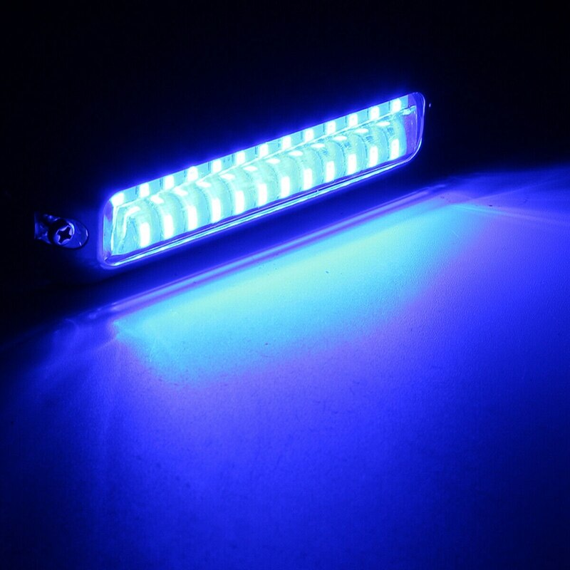1 Pair Universal 4.7 Inch 316SS Cover 39 LED Underwater Pontoon Boat Transom Fishing Light (Blue)