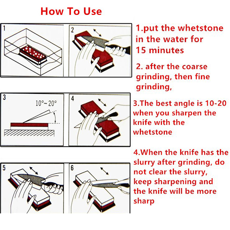 Knife Sharpener Whetstone Sharpening Stones Grinding Stone Water Stone Kitchen Tool 2-IN-1 400 1000 3000 Grit