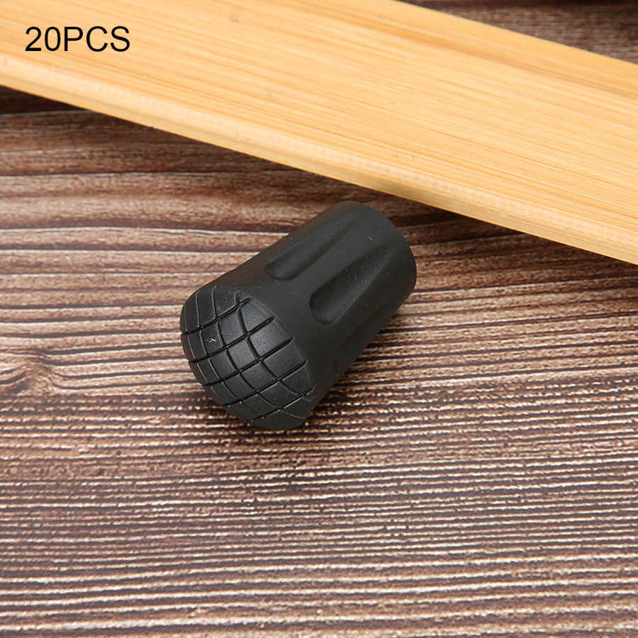 20pcs Replacement Reinforced Cane Tips Outdoor Anti-Slip Walking Cane Tip with Metal Gasket Walking Cane Tip