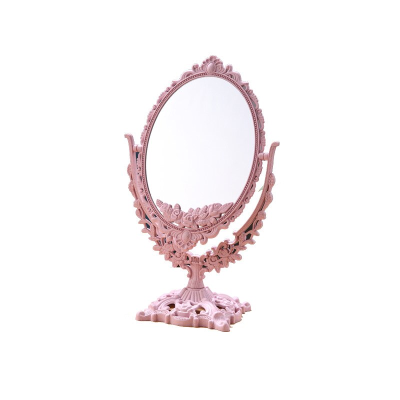 Desktop Makeup Mirror Double-sided Beauty Vanity Mirrors European Style Retro Household Princess Mirror Bracket Lady Mirrors