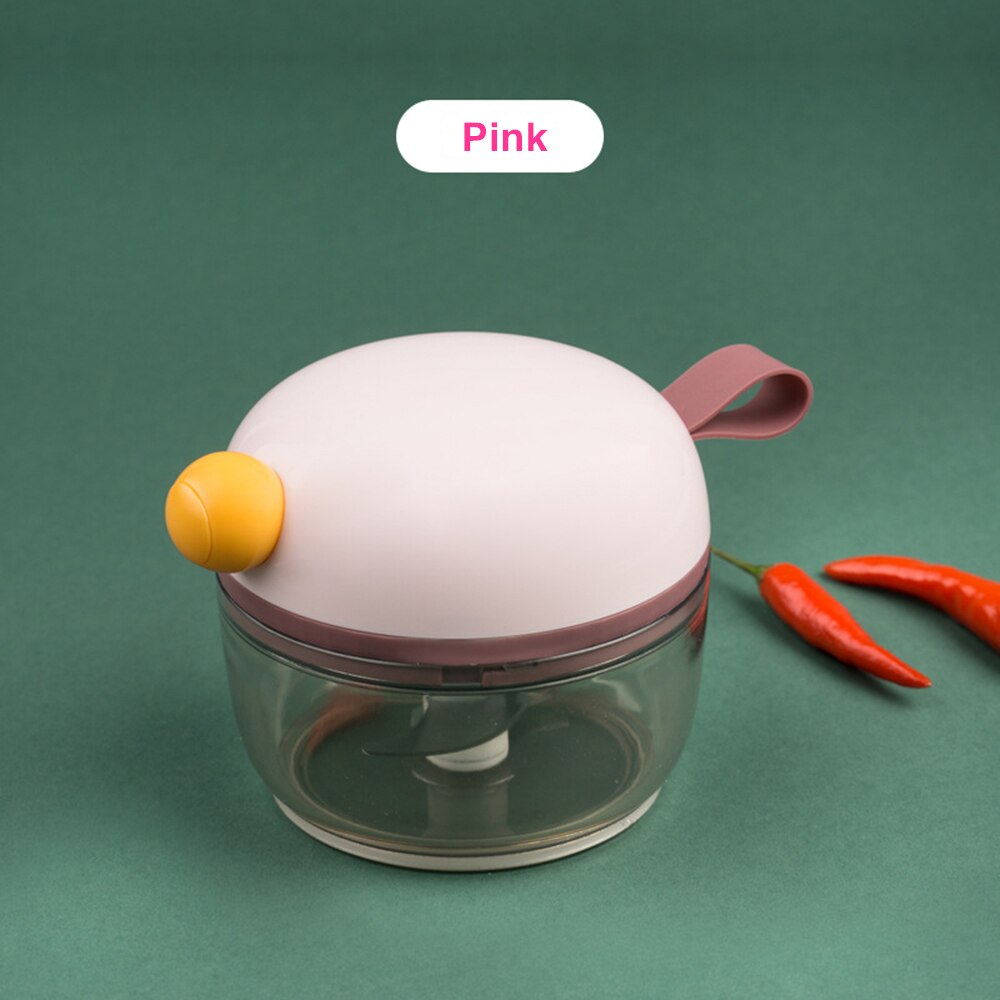 Multifunction Vegetable Chopper Garlic Cutter Hand Pull Food Cutter Fruit Twist Shredder Manual Meat Grinder Garlic Slicer: Pink