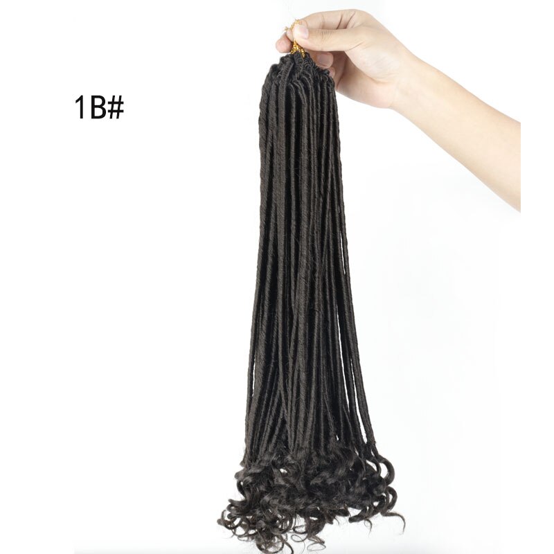 LISI GIRL Dreadlocks Crochet Braids Jumbo Dread Hairstyle Ombre Color Synthetic Faux Locs Braiding Hair Extensions For Women: 1B/30HL