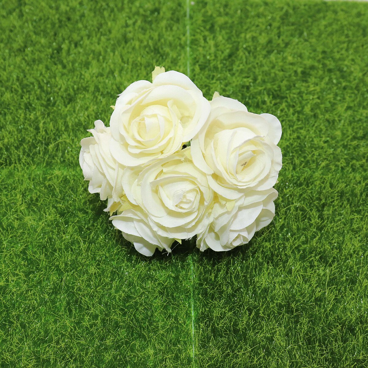 6 stuks kunstbloemen zijden roos boeket bruiloft home party decoratie DIY bloem muur plakboek geschenkdoos ambachten: 5