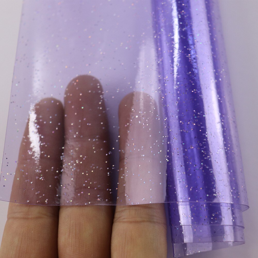 30x120cm rollen transparent Mit funkeln Pulver PVC Gelee Vinyl Stoff Leder Für HandbBages BöGen Hause Dekoration DIY: 7