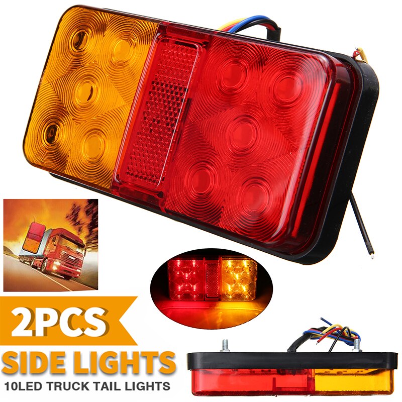 2 Stuks 12V Led Achterlicht Achterlicht Richtingaanwijzer Stop Lamp Remlicht Voor Auto Auto Truck trailer Caravan Onderdelen
