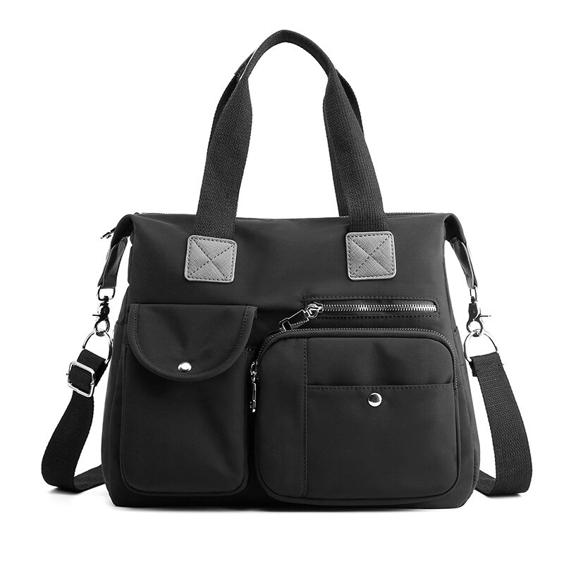 Zomer Meisje Crossbody Top Handvat Tas Vrouwen Handtas Grote Waterdichte Vrouwelijke Oxford Schouder Messenger Tassen Pack Sac A Main: Black