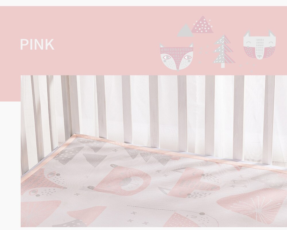 Sunveno åndbar baby sengetøj, is silke fiber sengetøjspude, til sommer 74 x 35cm: Lyserød 140 x 70cm