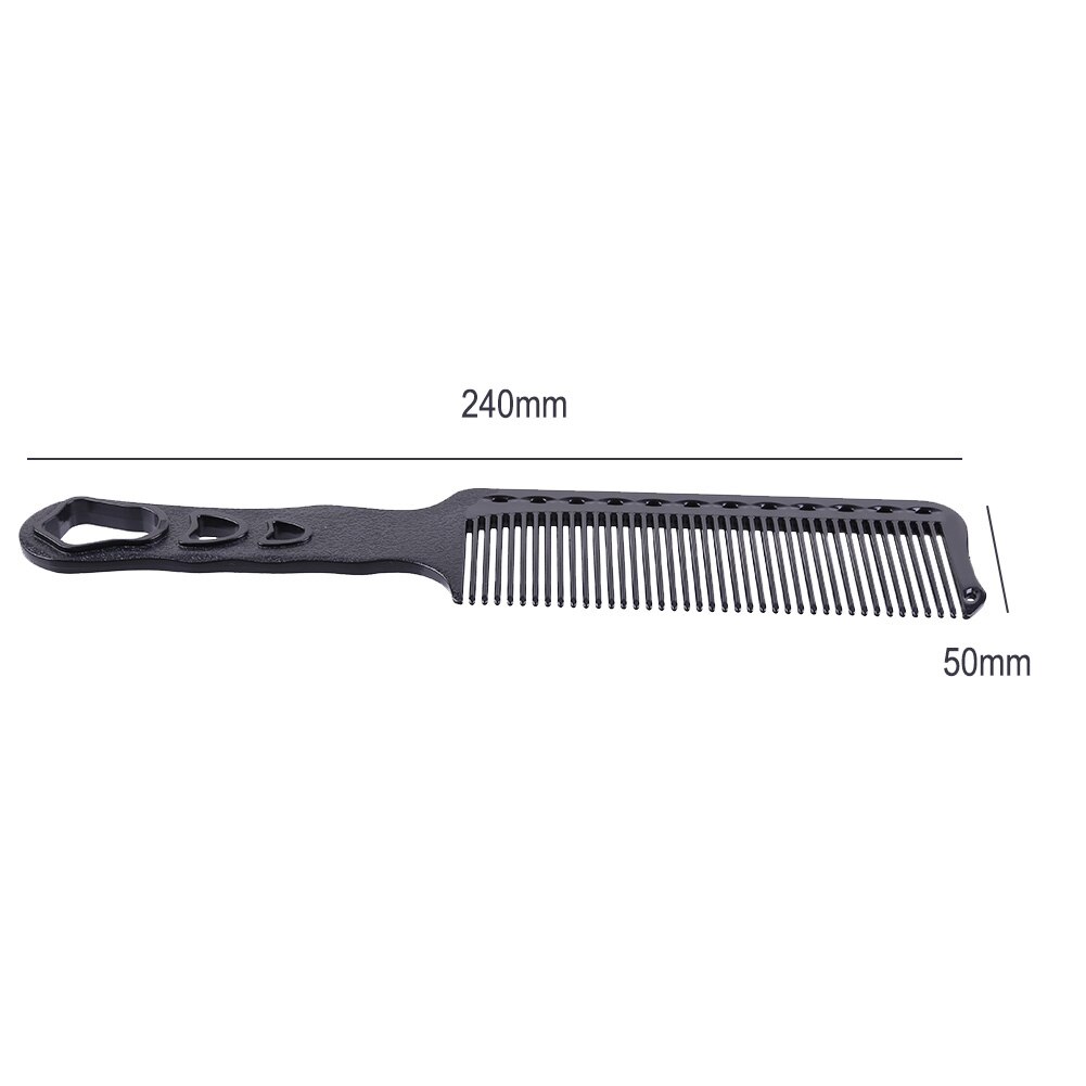 Cutting Comb Hair Salon Hairdressing Flat Top Clipper Comb Carbon Fiber Anti-static Wide Tooth Hair Trimmer Styling Tool: Black L