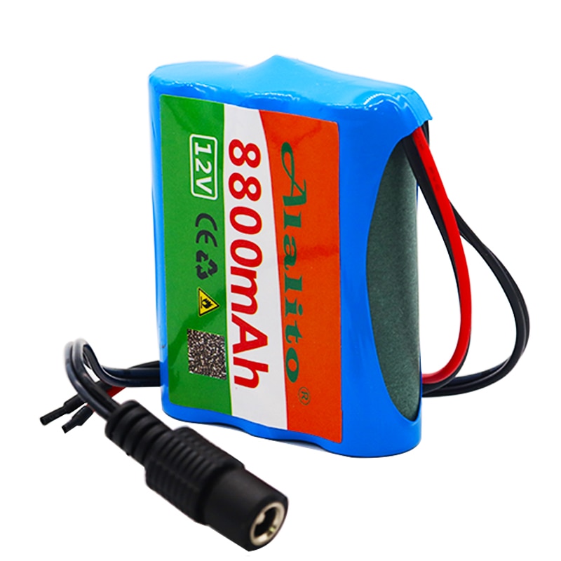 100% 12V 8800mAh 18650 Li-ion Rechargeable battery pack for CCTV Camera 3A Batteries+ 12.6V EU US Charger+Free shopping