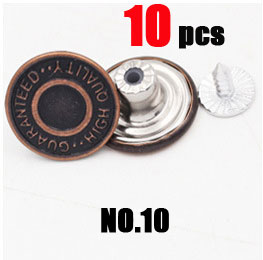 10 Stks/zak 17 Mm Metalen Jeans Knop Naaien Kleding Accessoires Broek Jean Knop Decoratie Voor Diy Naaien: NO.10 10pcs