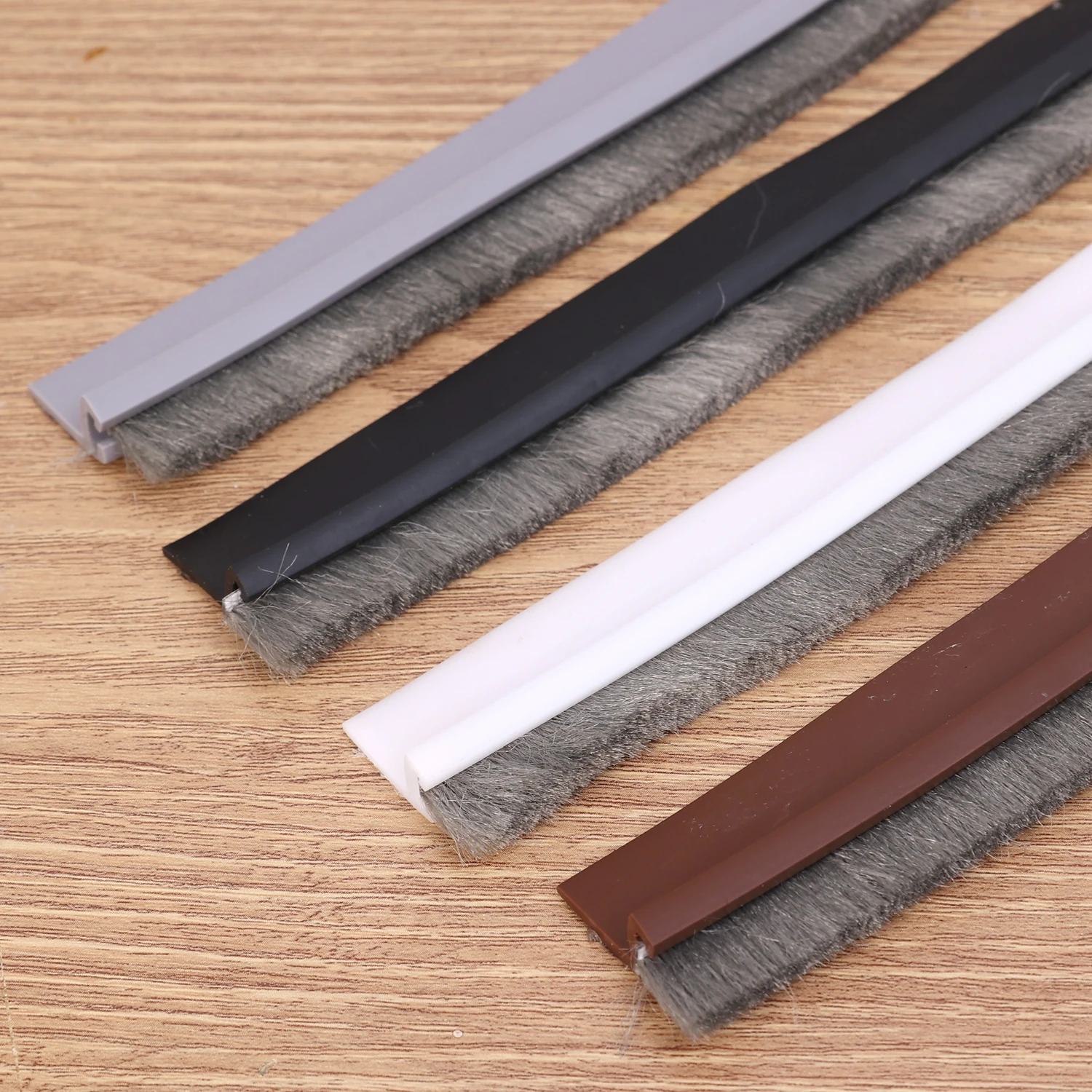 1/5M Self-adhesive Wind Dust Blocker Stopper with Brush Door Sealing Draft Stopper Strip Home Bedroom Sound Insulation Strip