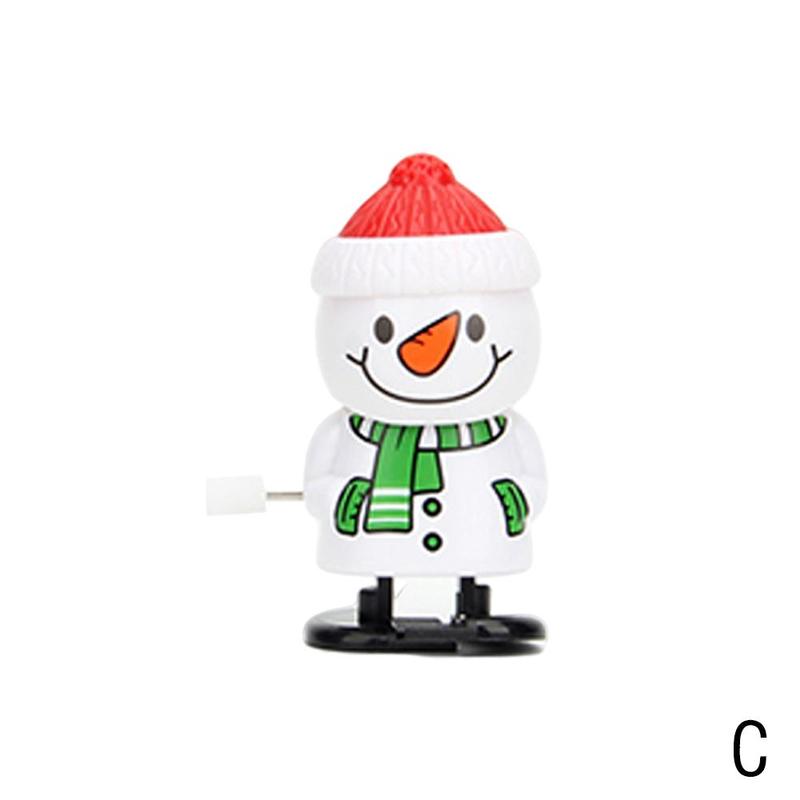 Jouet de saut mécanique de noël pour enfants, Mini de noël Vintage, bonhomme de neige à remonter, drôle: C