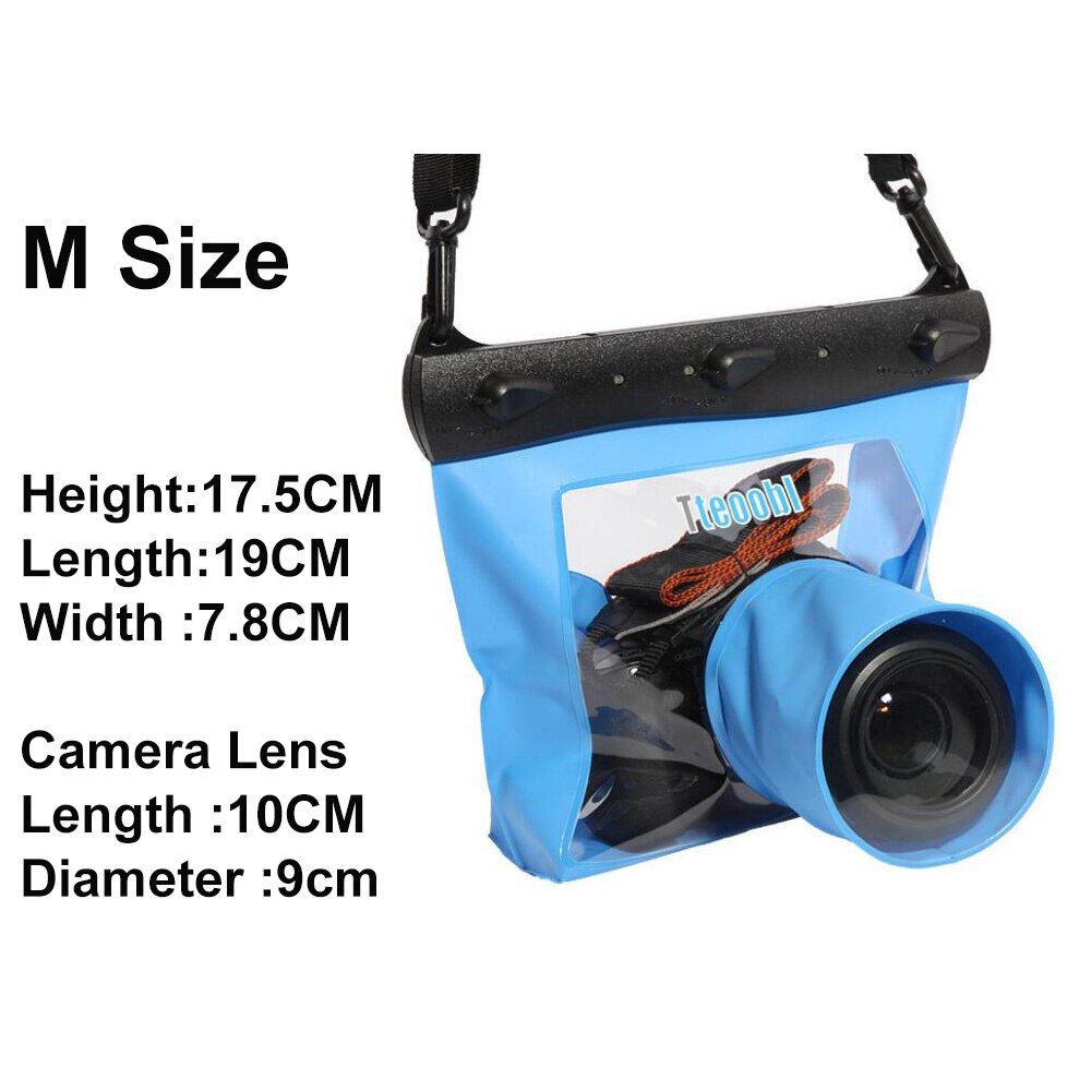 20M Unterwasser Tauchen Tasche Slr Kamera Gehäbenutzen fallen Beutel Trocken Tasche Kamera Wasserdicht trocken Tasche für Kanon Nikon Dslr slr: Blau M