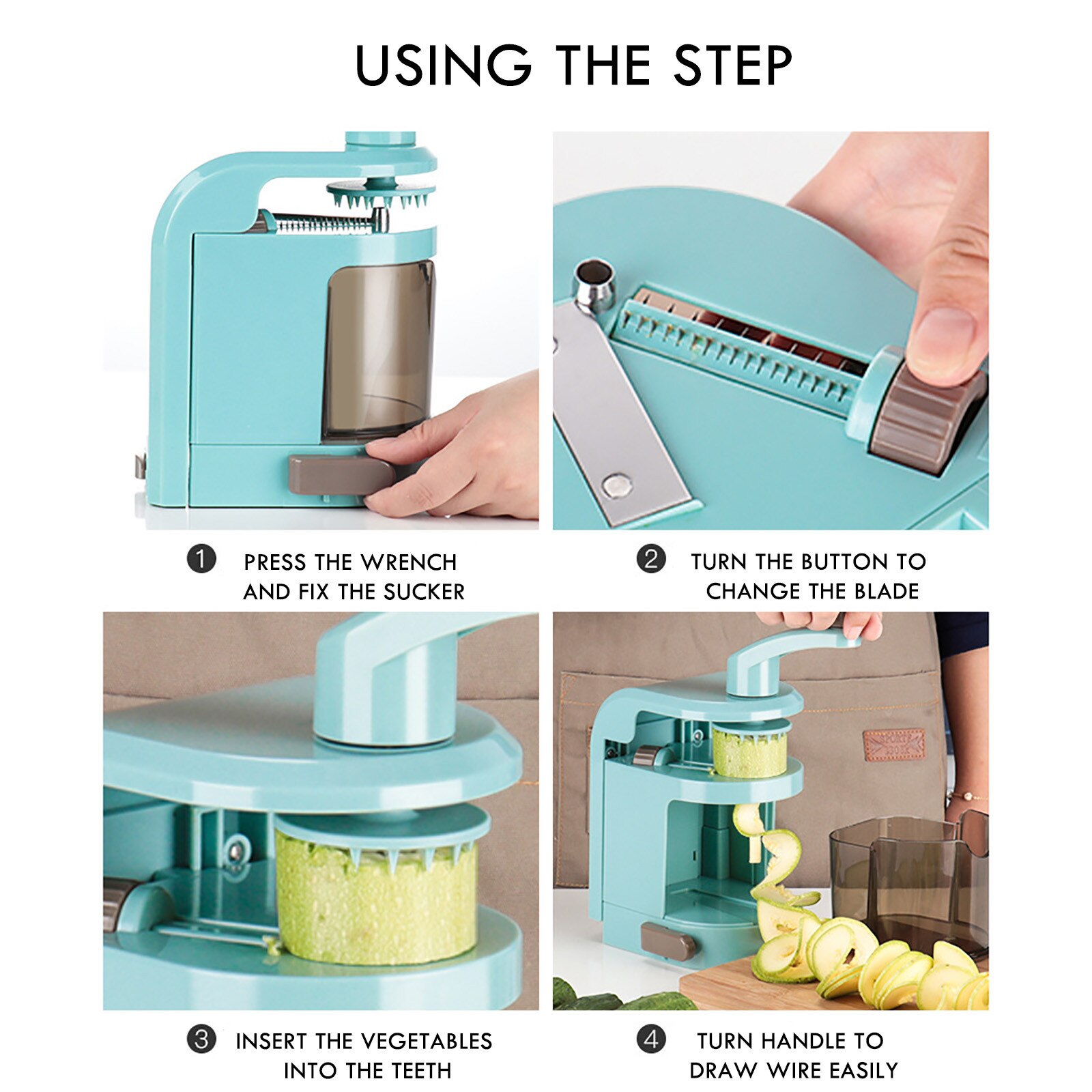 Hand Cutter Veggie Chopper Round Mandoline Slicer Potato Carrot Grater Slicer Stainless Steel Multifunction Chopper Blades