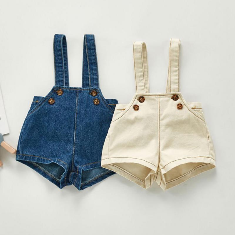 Autumn Baby Overalls Boys Girls Denim Overalls Kids Jumpsuit Children Denim Shorts