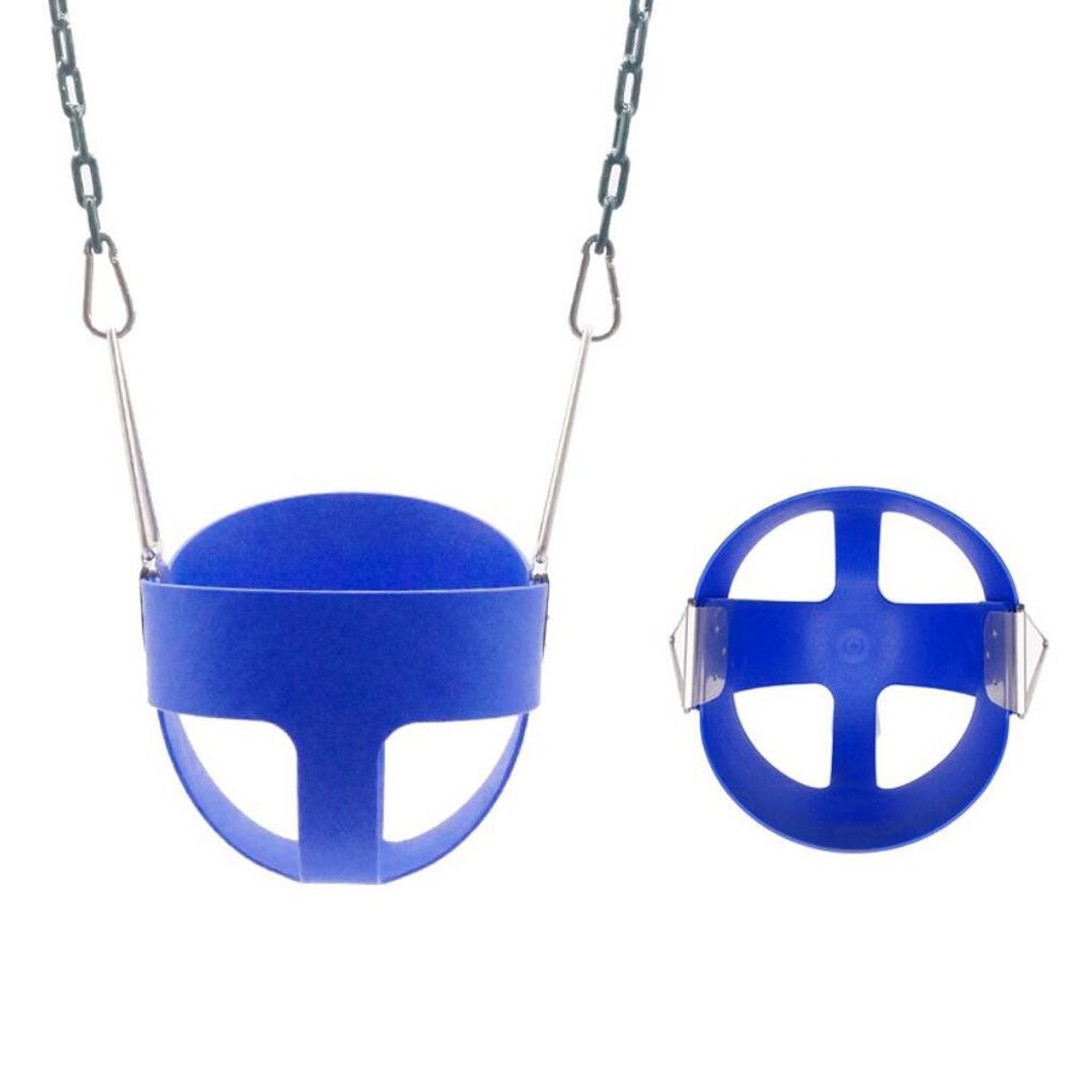 Peuter Schommel Hoge Rug Volledige Emmer Swing Stoel Met Twee Haken Accessoires, 3 Kleuren Te Selecteren: Blue