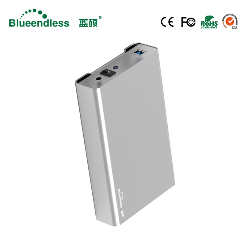 Blueendless 3.5 inch all-metal hdd case mobile hard disk box USB 3.0 sata 5gbps hard drive SATA hdd enclosure aluminum shell