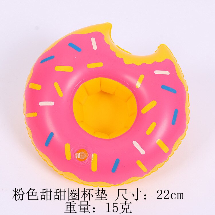 eins Flamingo Tasse Halfter Aufblasbare Wasser Bahnen Schwimm Getränke Tasse Untertasse: Rosa Krapfen Untersetzer