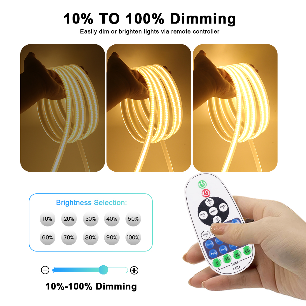 LED Dimmer Regler IR Fernbedienung/Tuya WIFI/Bluetooth/RF berühren Tafel Für 8MM PCB 110V 220V 288Leds/m 360LEDs/m Keine Drähte Kolben Streifen
