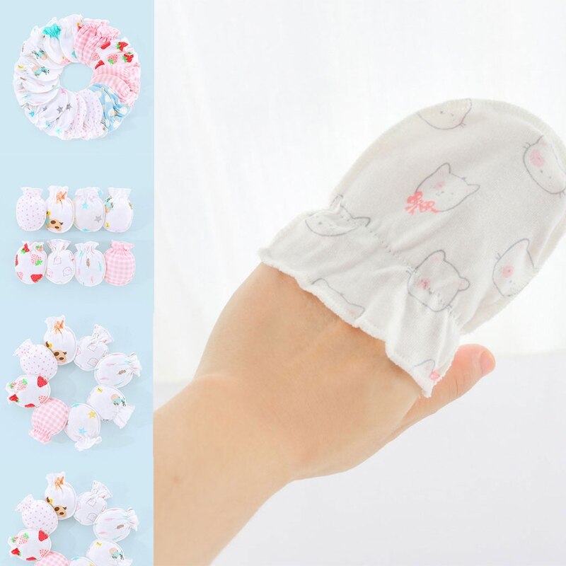 1 Pairs Newborn Baby Mittens Gloves Cotton Infant Toddler No Scratch Mittens 54DF