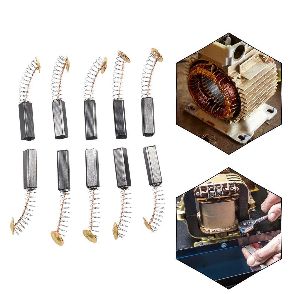 10 Uds. Cepillo de carbón para Motor, cepillos para carbón, resorte duro, 6x6x20 Mm, cepillo de carbón para taladro, accesorios de herramientas eléctricas de repuesto